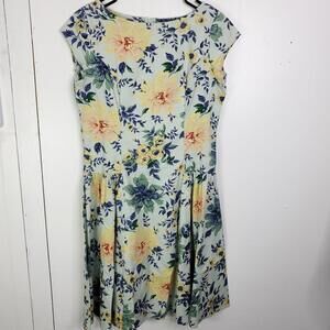 Hell Bunny Vixen Dress Womens Medium Hope Spring Florals Cap Sleeve Retro